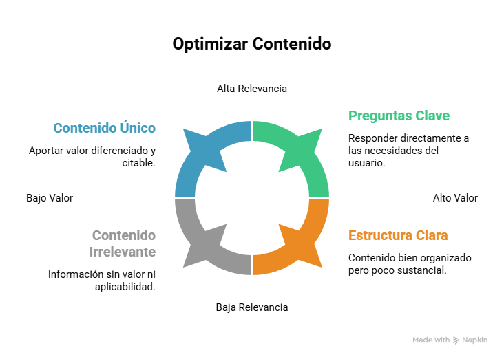 Diagrama ilustrado que muestra las etapas del Brand Journalism en B2B mediante cuatro plantas en macetas: definir temas estratégicos, construir narrativa editorial, convertir ejecutivos en voceros expertos y distribuir contenido en canales digitales.
